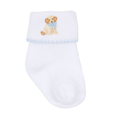 Sweet Golden Diaper Cover Set with Socks - Light Blue