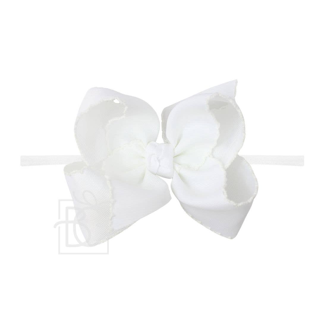 Beyond Creations - 3.5” PANTYHOSE HEADBAND W/ CROCHET EDGE HAIR BOW