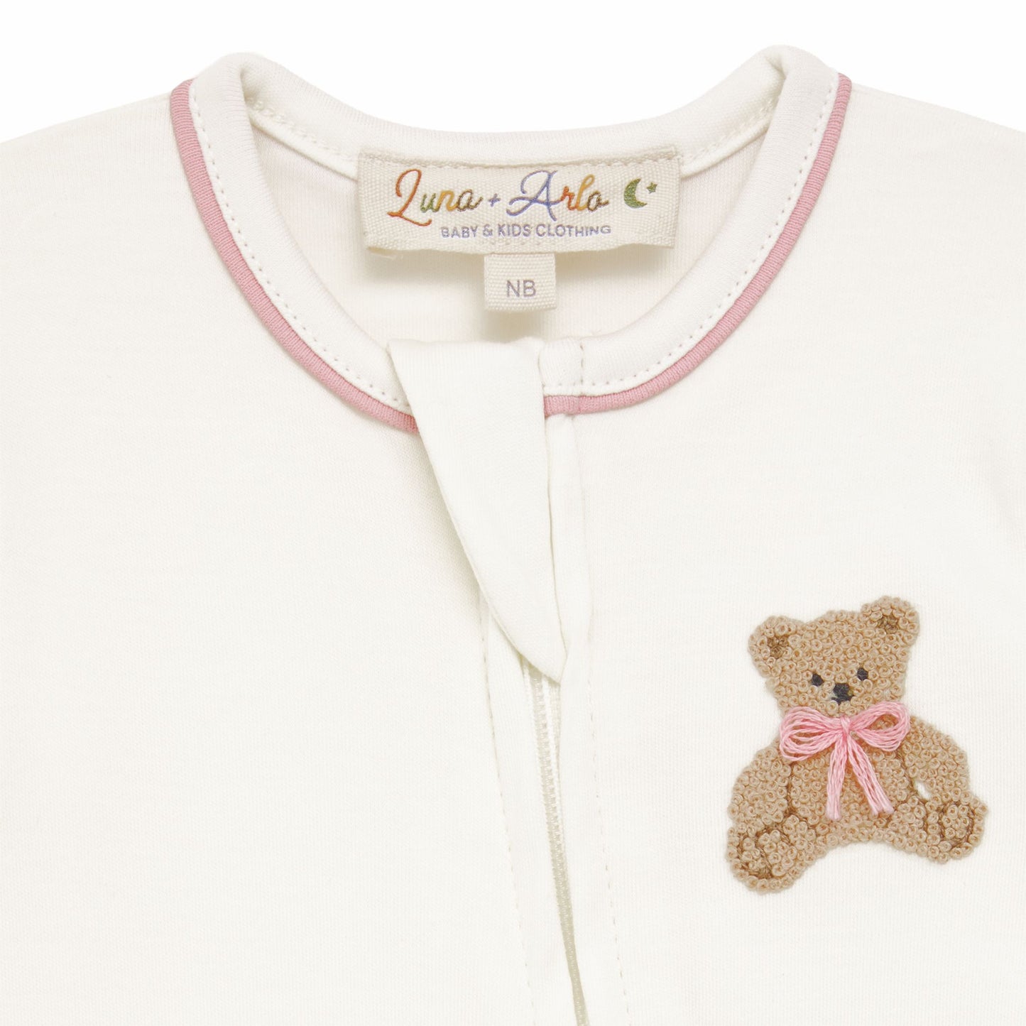 Magnolia Baby Bear Hugs Footie - Dusty Rose