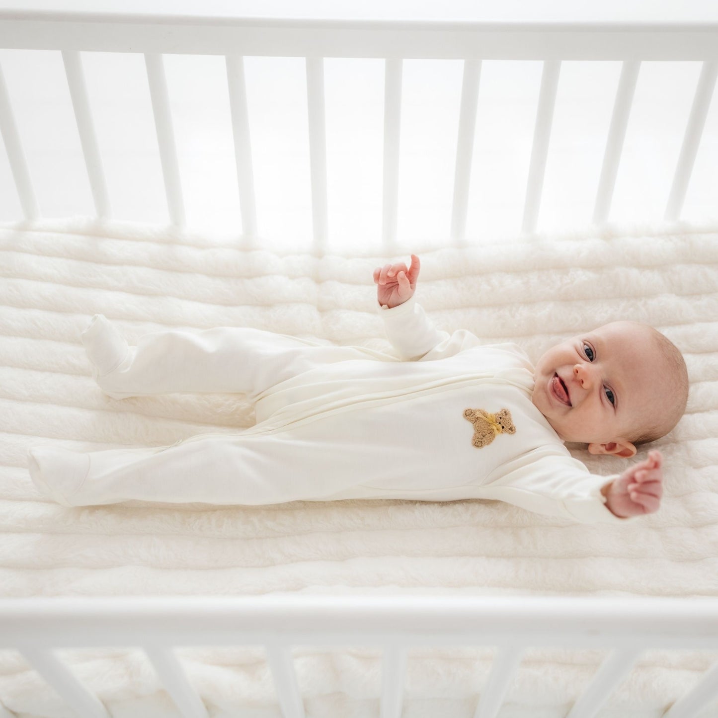 Magnolia Baby Bear Hugs Zip Footie - Ivory