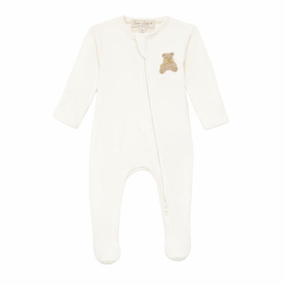 Magnolia Baby Bear Hugs Zip Footie - Ivory