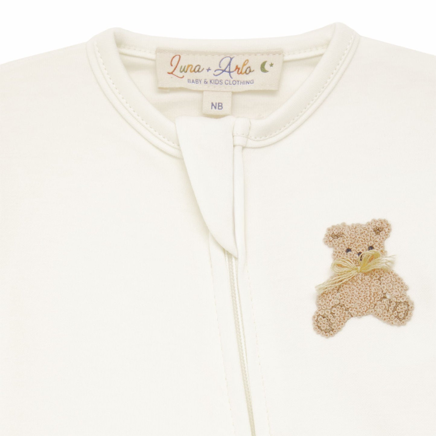 Magnolia Baby Bear Hugs Zip Footie - Ivory