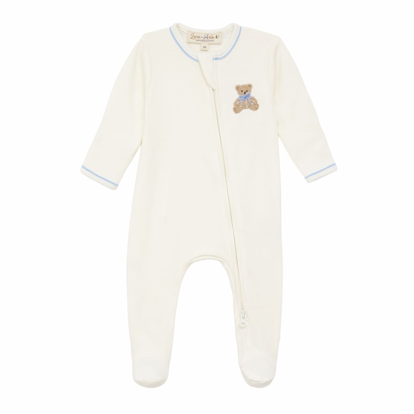 Magnolia Baby Bear Hugs Zip Footie - Sky Blue