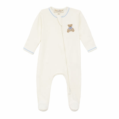 Magnolia Baby Bear Hugs Zip Footie - Sky Blue