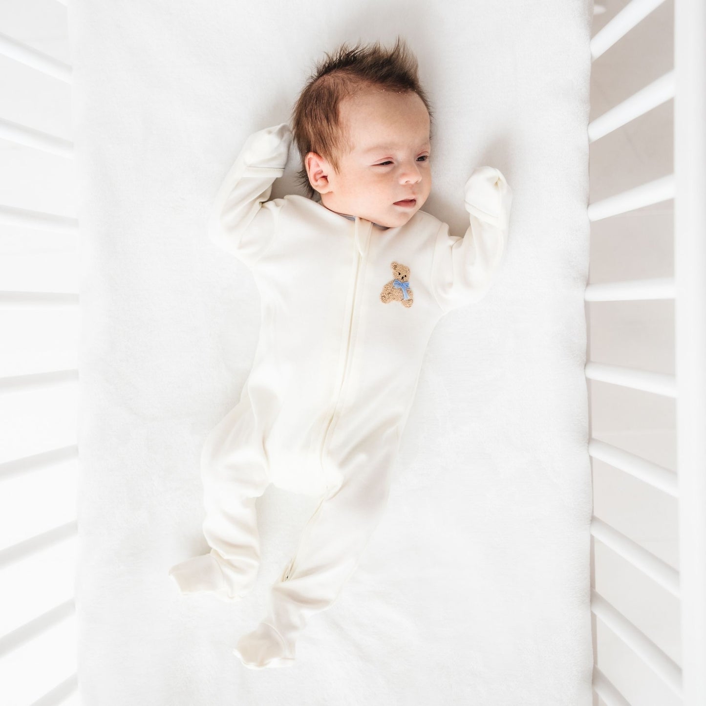 Magnolia Baby Bear Hugs Zip Footie - Sky Blue