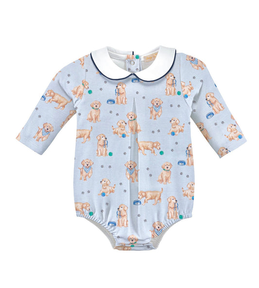 Baby Club Chic Puppy Adventures - Boy Bubble with Round Collar