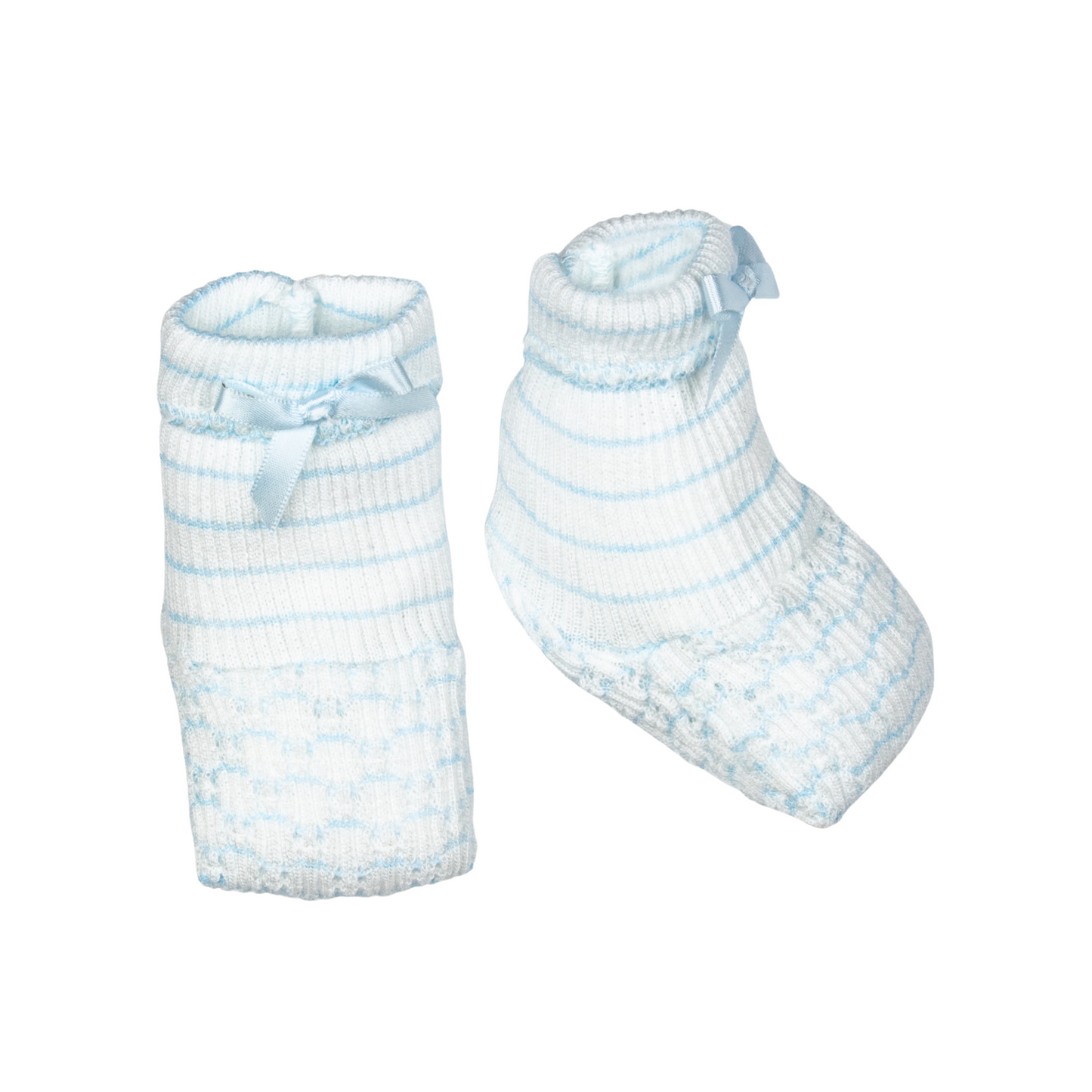 Paty Knit Pinstripe Booties - Blue - OS