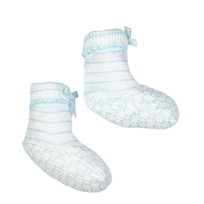 Paty Knit Pinstripe Booties - Blue - OS