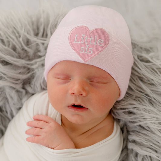 Ily Bean Little SIS Pink Heart Hospital Hat