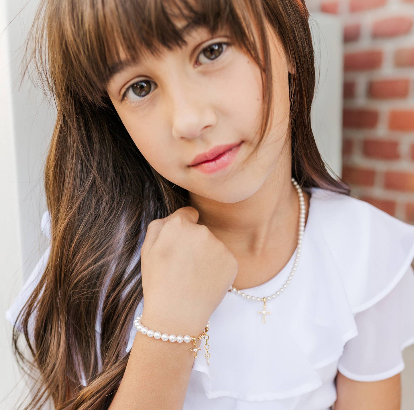 Cherished Moments - Kids14K Gold-Plated Baptism Cross Bracelet or Communion Gift