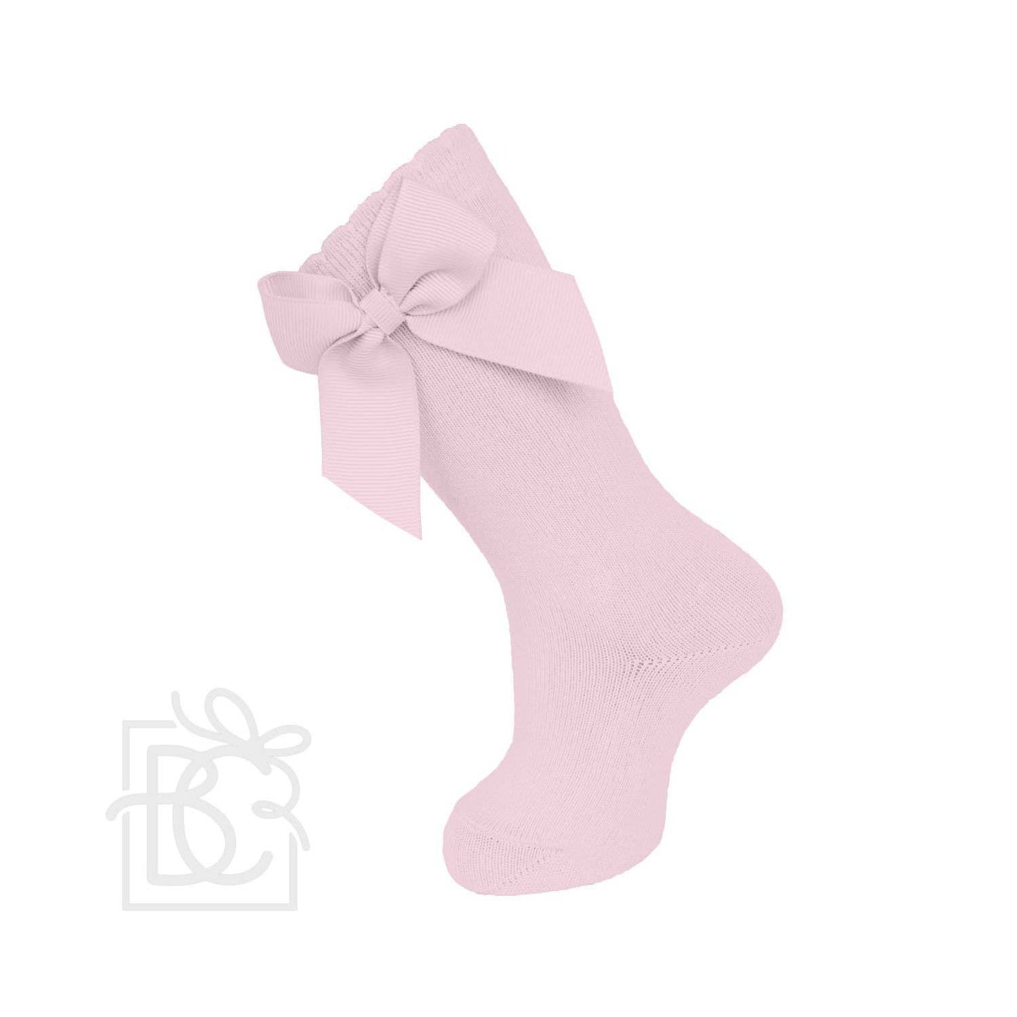 Carlomagno - Knee Socks With Gross Grain Side Bow