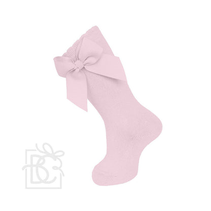Carlomagno - Knee Socks With Gross Grain Side Bow
