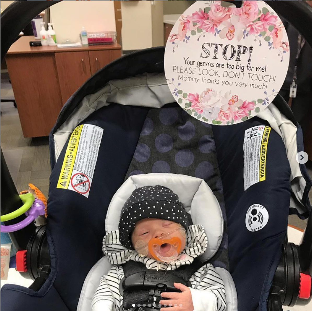Three Little Tots - Flower No Touching Baby Car Seat and Stroller Tag