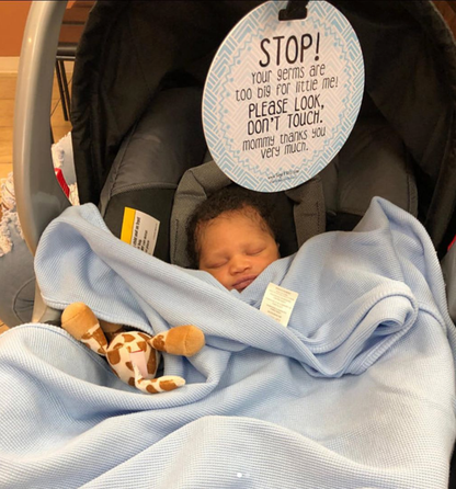 Three Little Tots - Blue Mommy No Touching and Stroller Tag
