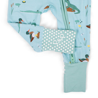 Pearls and Pelicans Bayou Buddies Zip-Up Footie