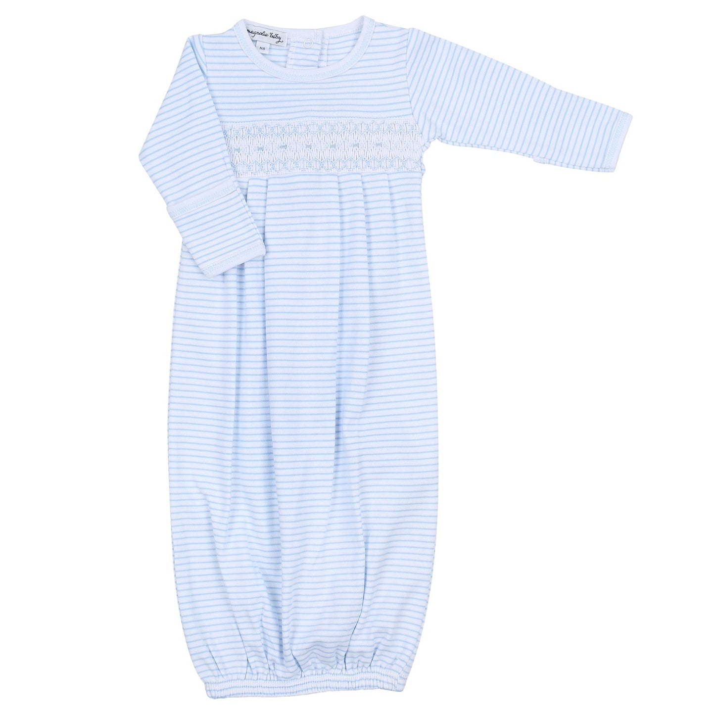 Magnolia Baby Katie & Kyle Smocked Pleated Gown Light Blue