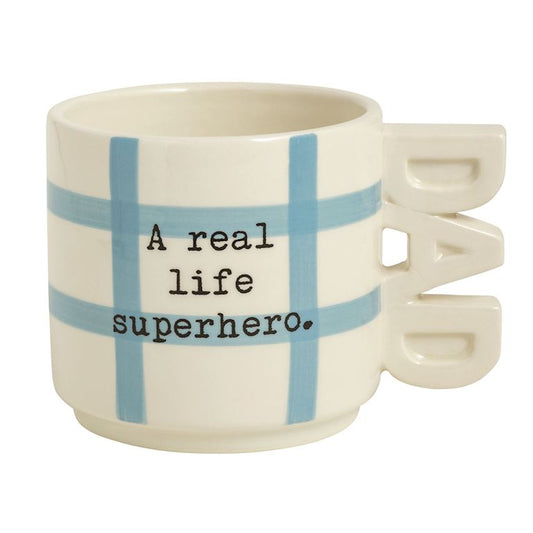 Mudpie Superhero Dad Word Handle Mug