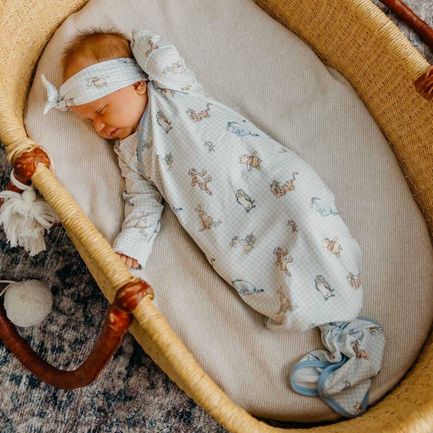 Copper Pearl - Newborn Knotted Gown - Winnie the Pooh and Friends