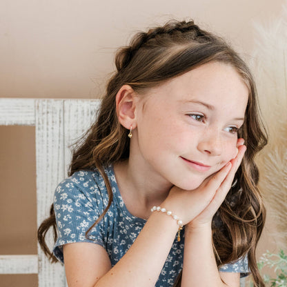 Cherished Moments - Children's 14K Gold Plated Pearl Baby Bracelet Kids Jewelry