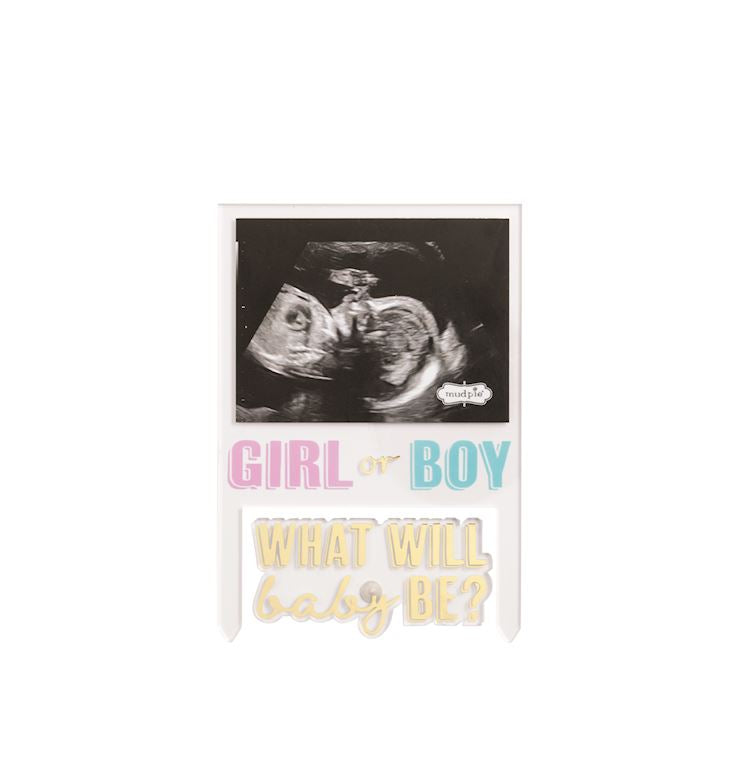 Mudpie Girl/Boy Ultrasound Cake Topper
