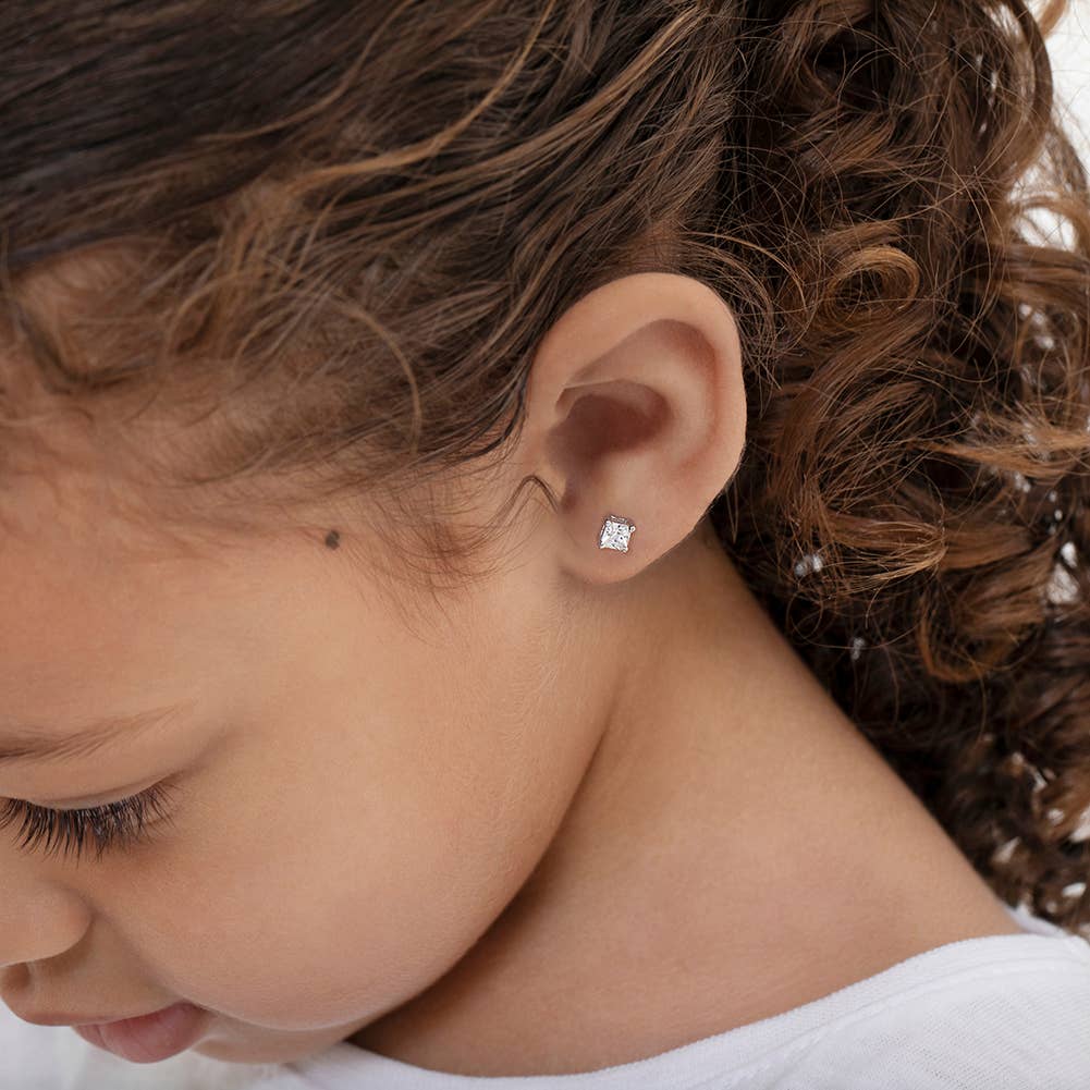 In Season Jewelry - Solitaire 2mm-5mm Baby / Toddler Earrings - Sterling Silver