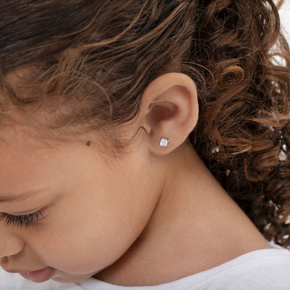 In Season Jewelry - Solitaire 2mm-5mm Baby / Toddler Earrings - Sterling Silver