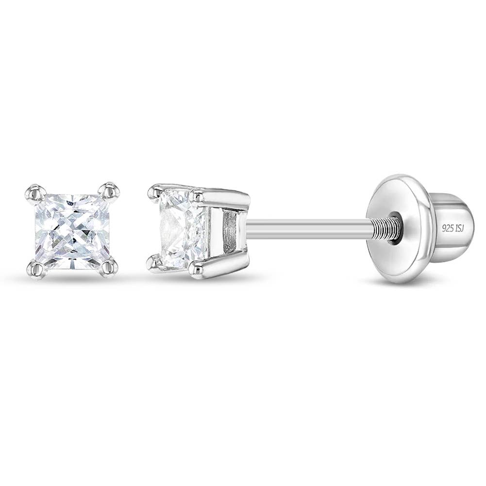 In Season Jewelry - Solitaire 2mm-5mm Baby / Toddler Earrings - Sterling Silver