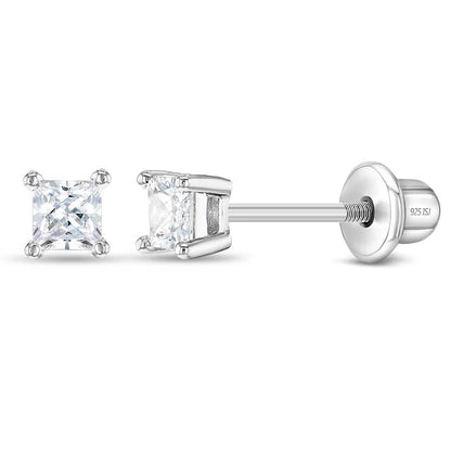 In Season Jewelry - Solitaire 2mm-5mm Baby / Toddler Earrings - Sterling Silver