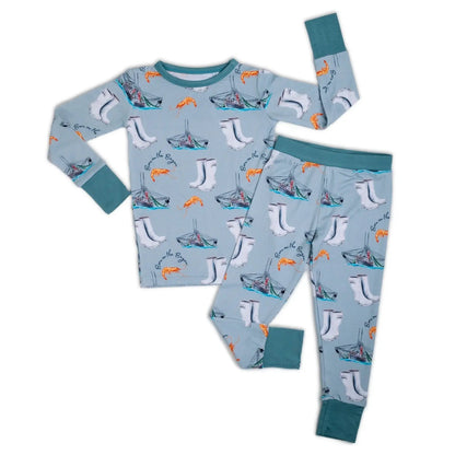 Pearls and Pelicans Born on the Bayou Two-Piece Long Set