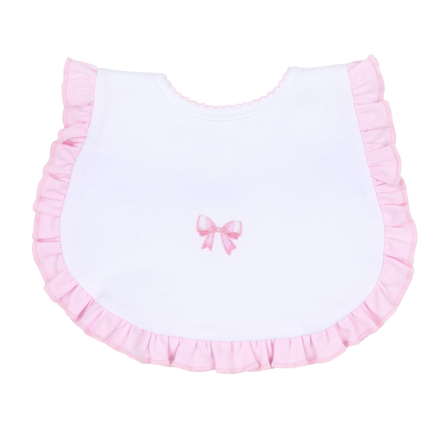 Magnolia Baby - Baby Bows Emb Ruffle Bib