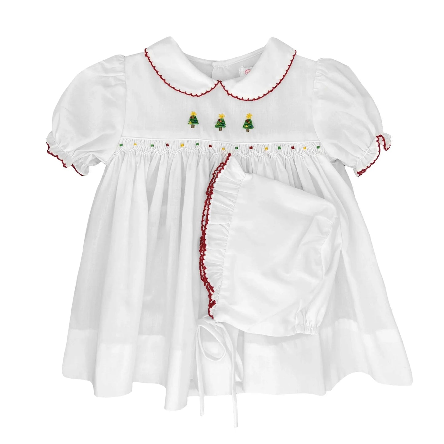 Petit Ami Christmas Embroidered Dress