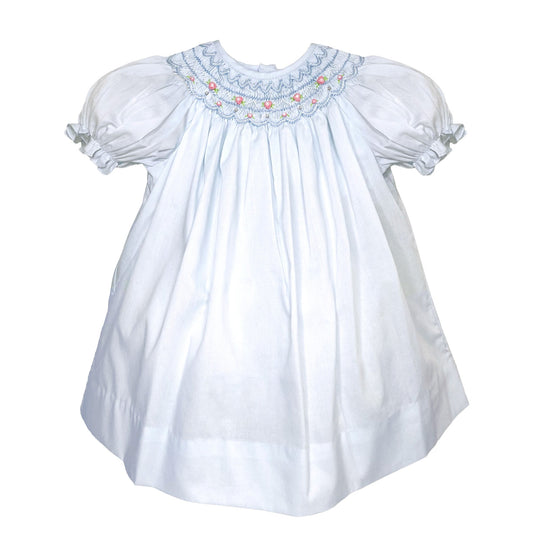 Petit Ami Dress with Hand Bishop Scalloped Smocking