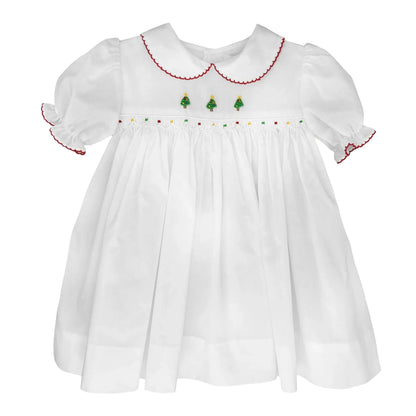 Petit Ami Christmas Embroidered Dress