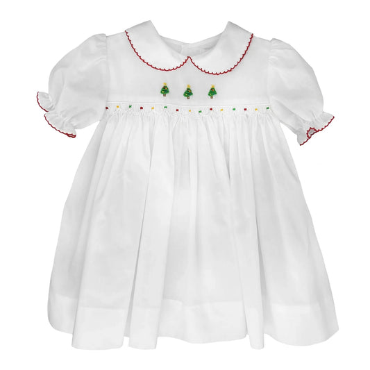 Petit Ami Christmas Embroidered Dress