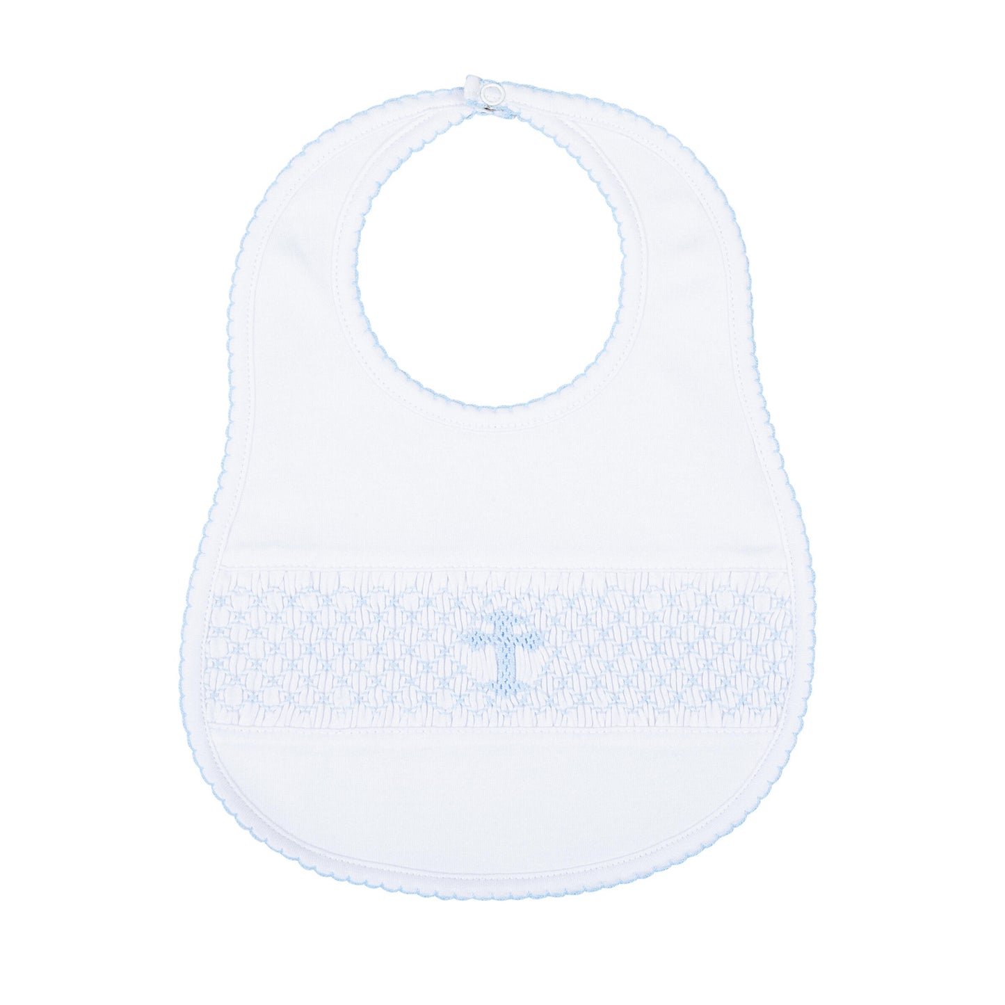 Magnolia Baby Blessed Smocked Bib - Blue