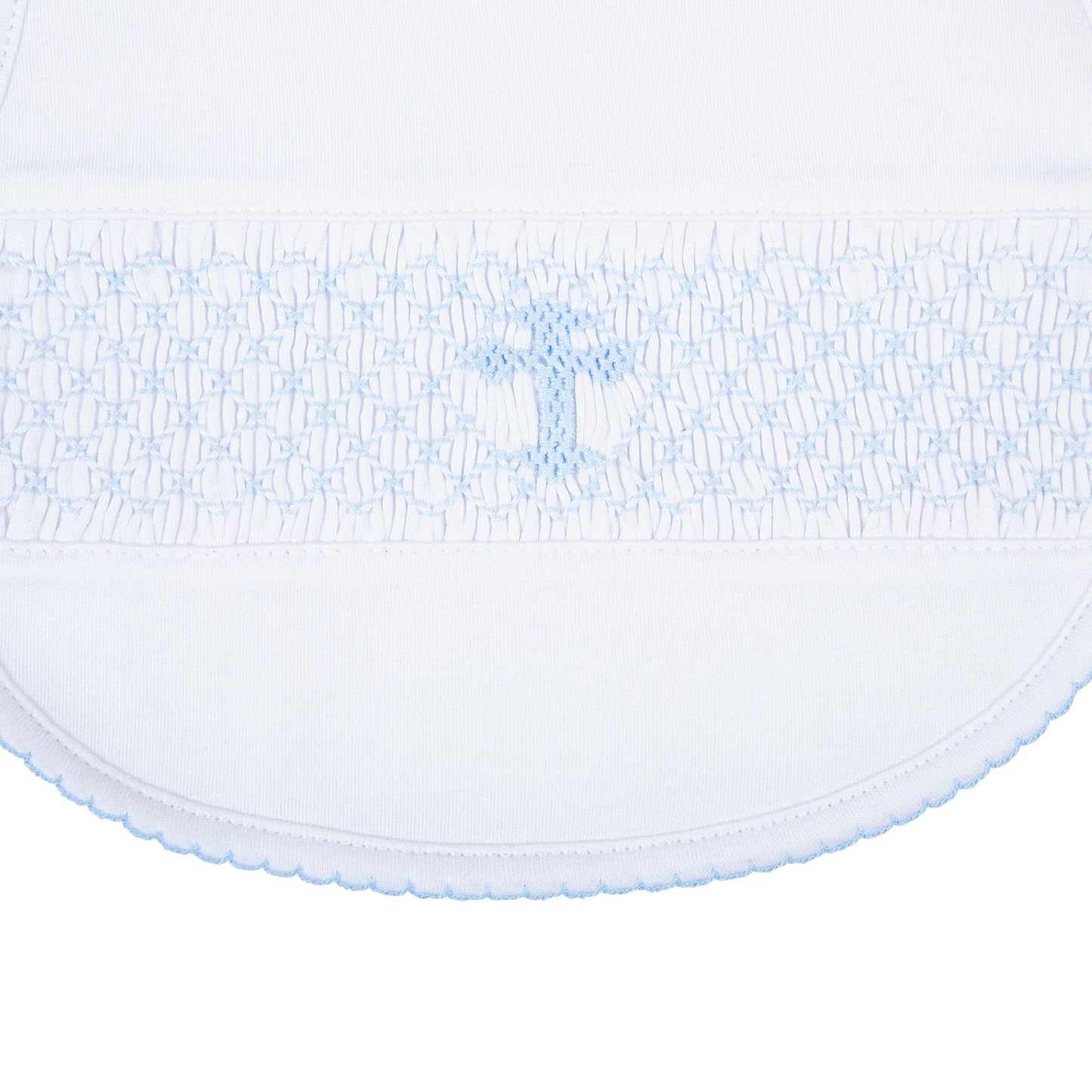 Magnolia Baby Blessed Smocked Bib - Blue