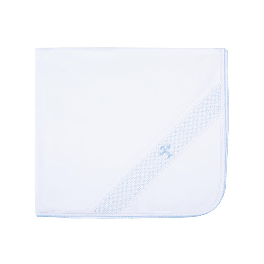 Magnolia Baby Blessed Smocked Receiving Blanket - Blue