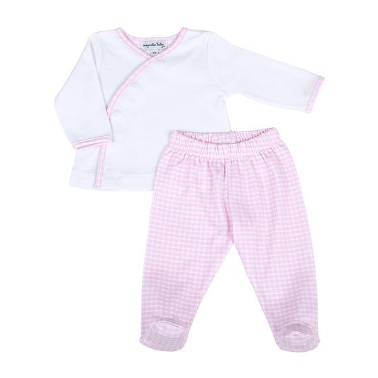 Magnolia Baby New Beginnings Pink Footed Pant Set