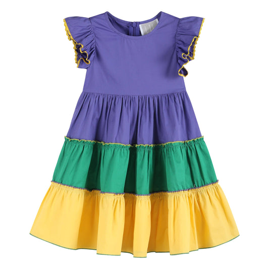 Lil Cactus - Purple, Green and Gold Mardi Gras Dress