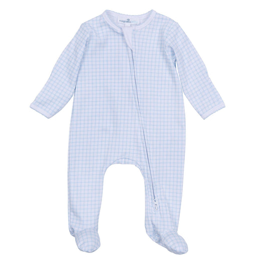 Magnolia Baby - Peek-A-Boo Wishes Zip Footie - Light Blue
