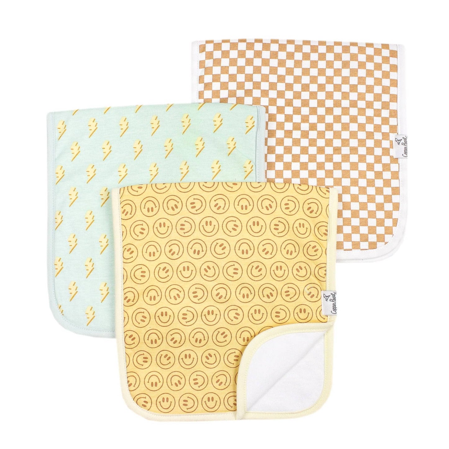 Copper Pearl - 3 Pack Premium Burp Cloths - Vance