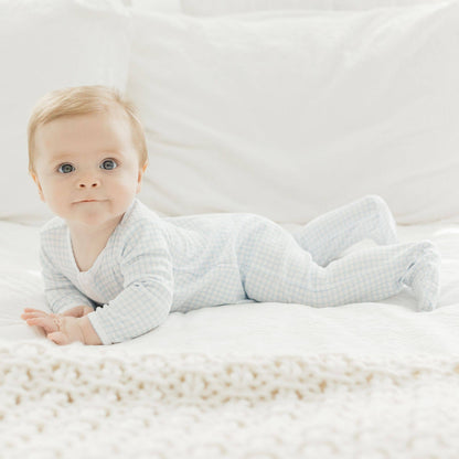 Magnolia Baby - Peek-A-Boo Wishes Zip Footie - Light Blue