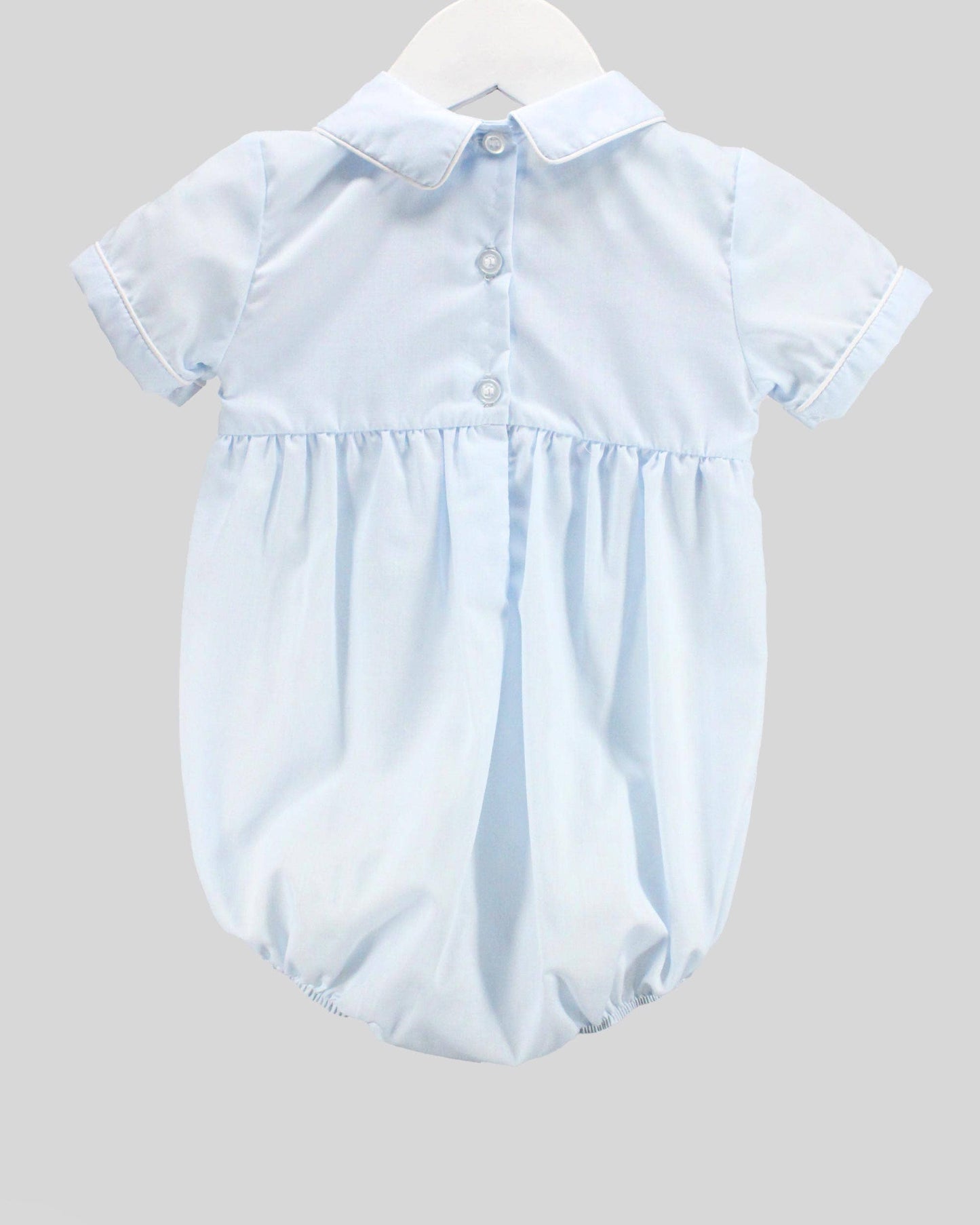 Baby Blessings Clothing - White Over Light Blue Matthew Bubble