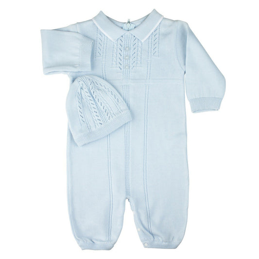Feltman Brothers Boys Collar Knit Longall With Hat