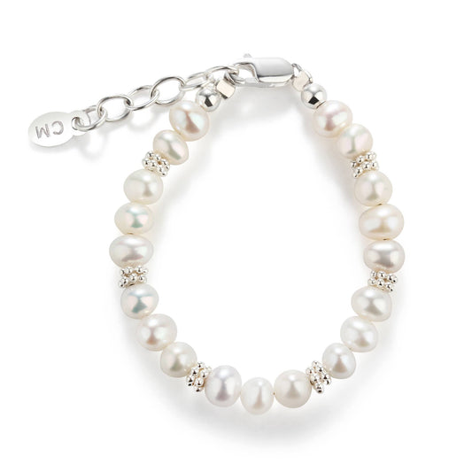 Cherished Moments - Girls Sterling Silver Pearl Baby Bracelet Kid's Jewelry