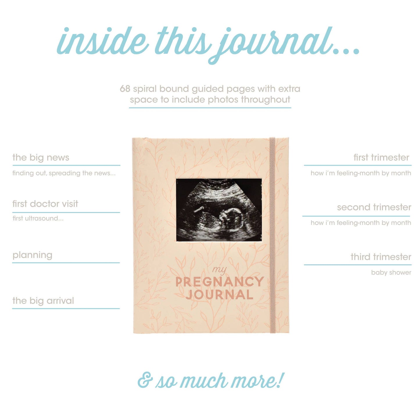 Leaves Keepsake Pregnancy Journal, Blush
