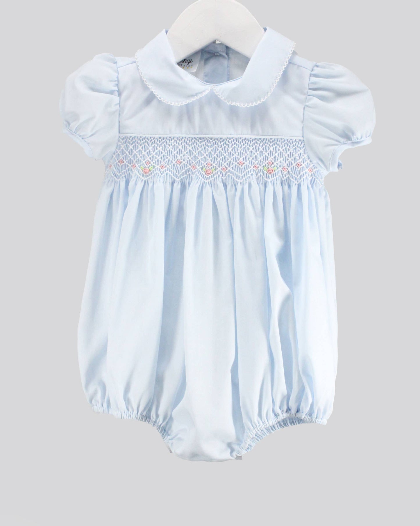 Baby Blessings Clothing - White Over Light Blue Renee Bubble