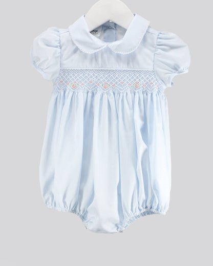 Baby Blessings Clothing - White Over Light Blue Renee Bubble