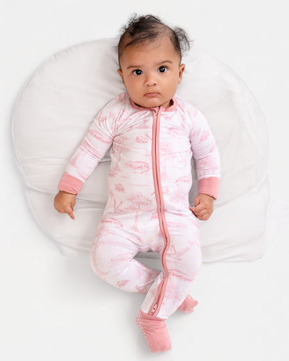 PEARLS AND PELICANS Pink Bayou Toile Zip-Up
