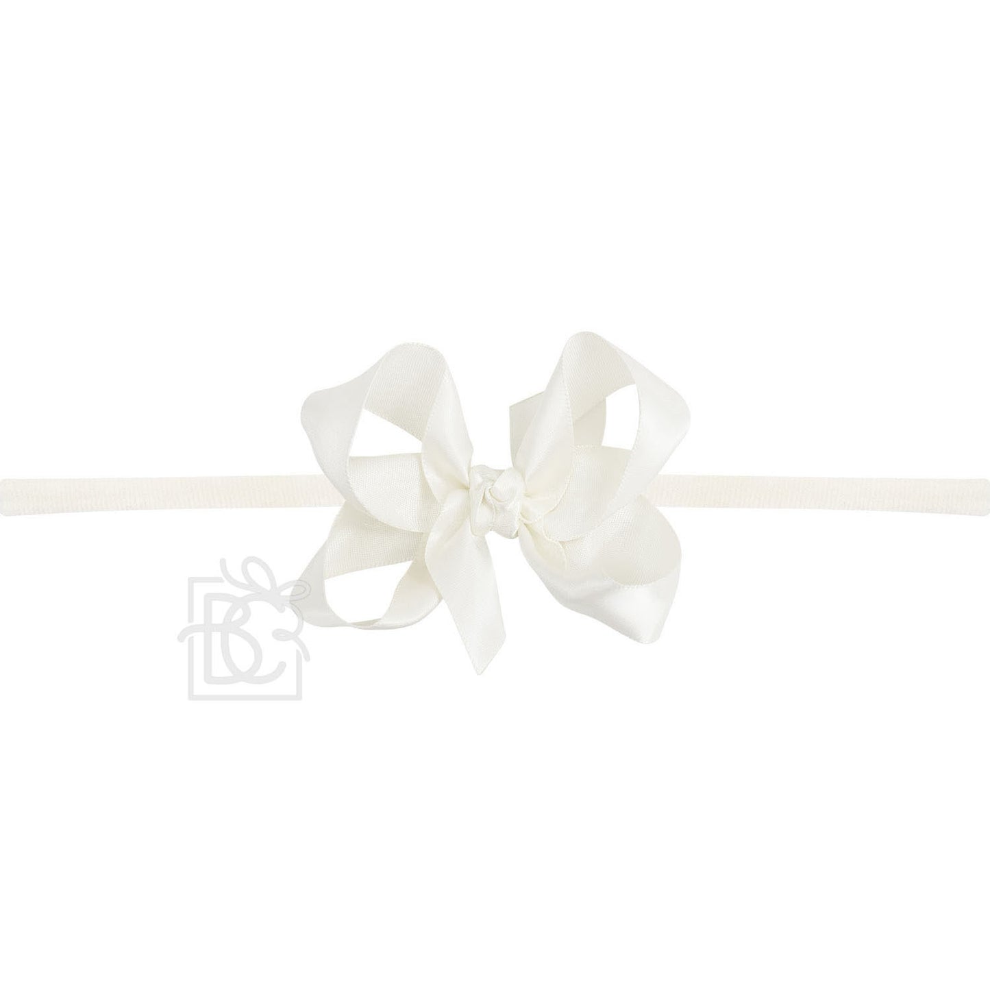 Beyond Creations: 3.5" SATIN 1/4" PANTYHOSE HEADBAND BOW